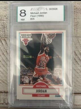 Michael Jordan 1990 Fleer #26 ECA 8 Bulls HOF